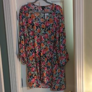 Floral V-Neck Tunic Dress
